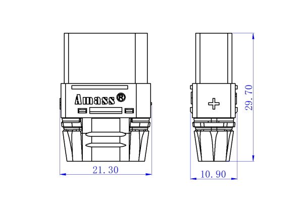 50 шт - Конектори AMASS XT90H Female