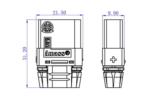 500 шт - Конектори AMASS XT90S Female