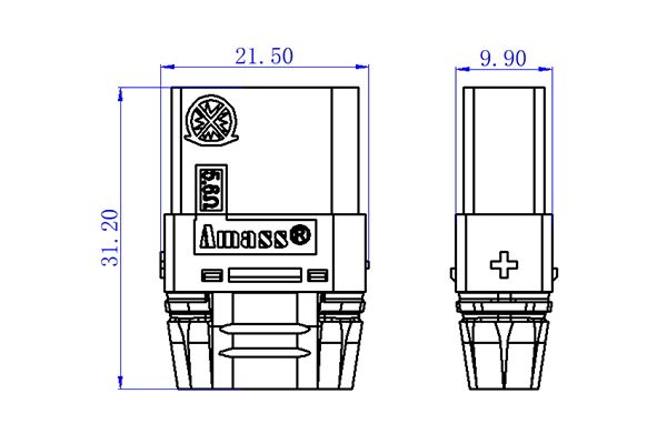 50 шт - Конектори AMASS XT90S Female