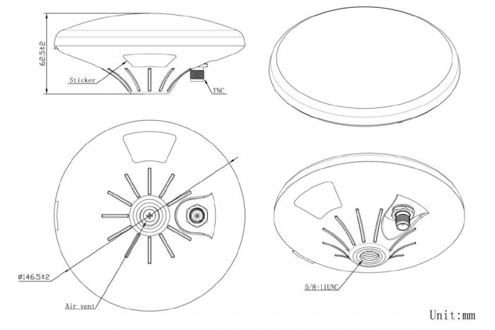 Антена мультидіапазонна Ardusimple GNSS Budget Survey (IP66)