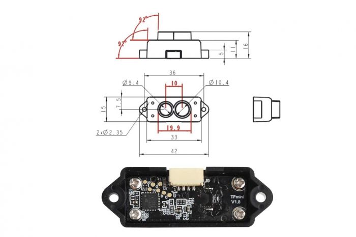 Дальномір Benewake LiDAR TFMINI-S 12m UART I2C