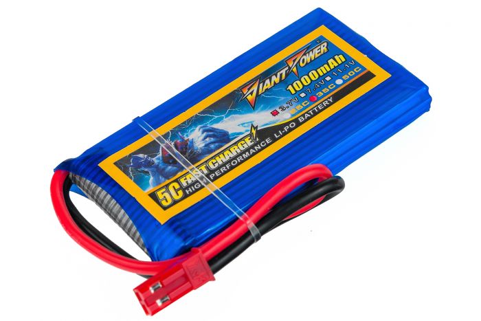 Акумулятор для радіокерованої моделі Giant Power (Dinogy) Li-Pol 1000 мАг 3.7 В 65x34x8 мм JST 35C