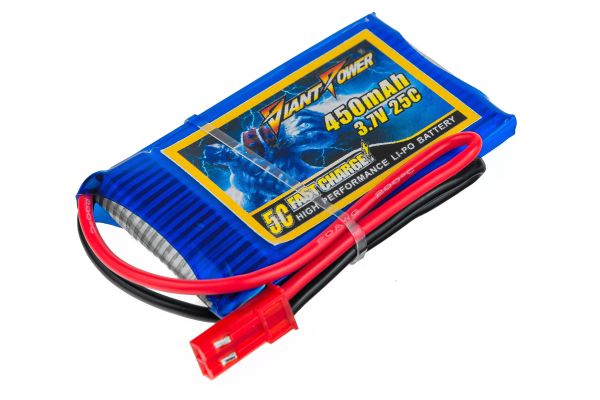 Акумулятор для радіокерованої моделі Giant Power (Dinogy) Li-Pol 450 мАг 3.7 В 53x30x4,5 мм JST 25C