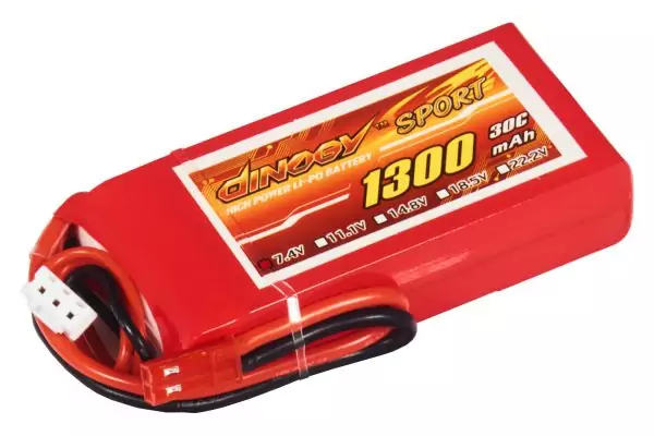 Акумулятор для радіокерованої моделі Dinogy Li-Pol 1300 мАг 7.4 В 86x30x16 мм JST 30C