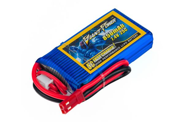 Акумулятор для радіокерованої моделі Giant Power (Dinogy) Li-Pol 850 мАг 7.4 В 55x29x13 мм JST 25C