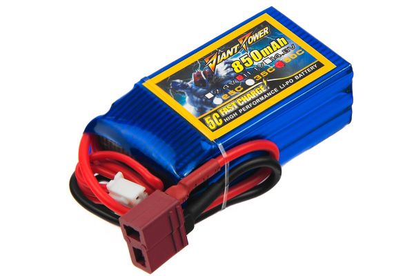 Акумулятор для радіокерованої моделі Giant Power (Dinogy) Li-Pol 850 мАг 11.1 В 21x30x54 мм T-Plug 50C