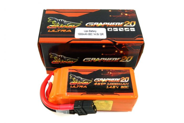 Акумулятор для квадрокоптера Dinogy ULTRA G2.0 Li-Pol 1000 мАг 14.8 В 76x27x34 мм XT60 80C