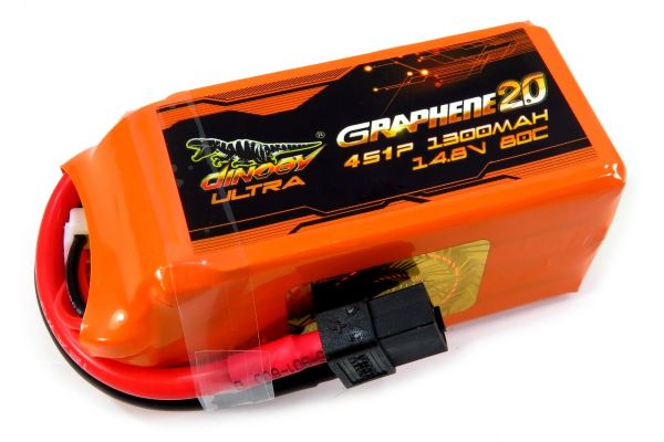 Акумулятор для квадрокоптера Dinogy ULTRA G2.0 Li-Pol 1300 мАг 14.8 В 70x34x33 мм XT60 80C