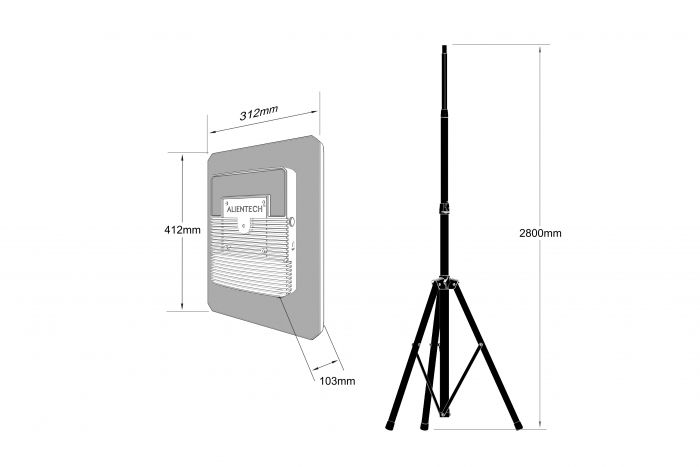 Підсилювач сигналу ALIENTECH DEIMOX 915MHz, 1.2GHz, 2.4GHz, 5.2GHz, 5.8GHz (2 пари кабелів) 