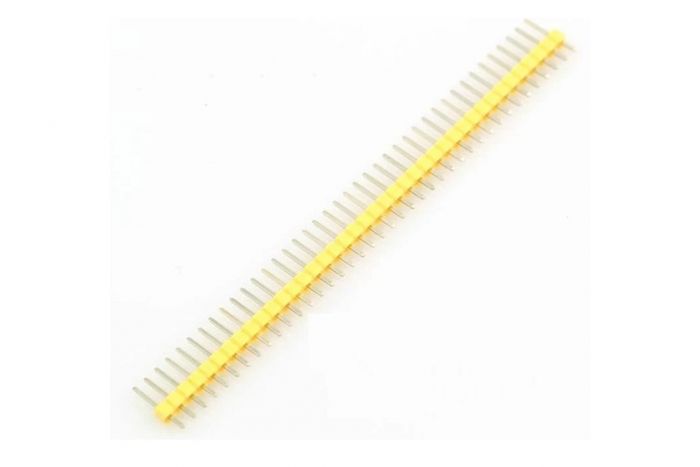 100 шт - Вилка пряма PLS 1x40 2.54 мм гребінка мідна (жовтий)
