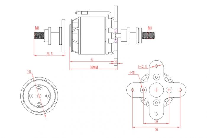 Мотор EMAX GT3526/04 KV870 4S для літаків