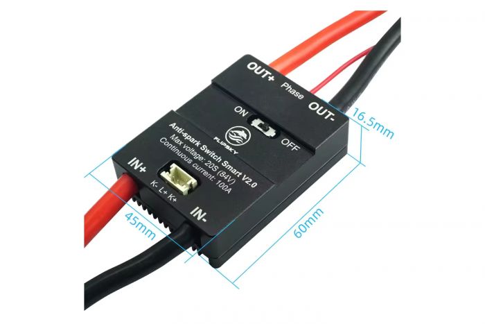 Перемикач безіскровий FlipSky 300A 20S ALU v2.0 (кнопка 12 мм)