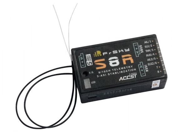 Приймач 8к FrSky S8R з 3-осьовою стабілізацією (EU)