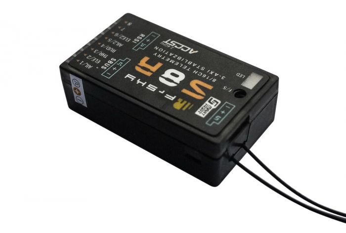 Приймач 8к FrSky S8R з 3-осьовою стабілізацією (EU)