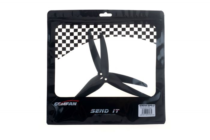 Пропелери GemFan 9045-3 армований нейлон 1CCW+1CW (чорний)