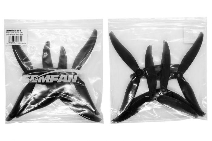 Пропелери GemFan 7037-3 PC 2CW+2CCW (чорний)