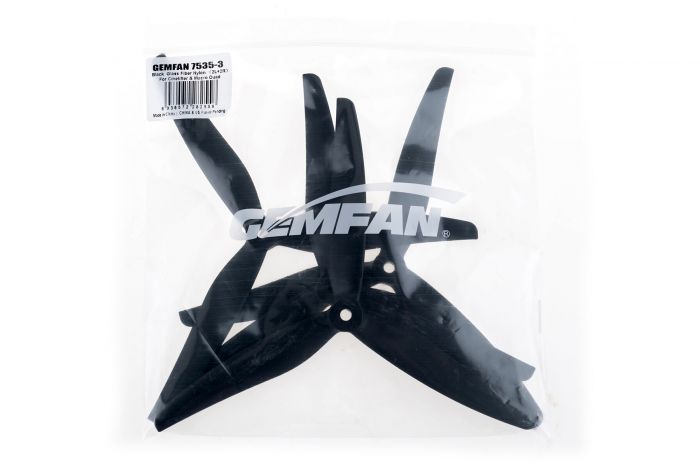 Пропелери GemFan 7535-3 полікарбонат 2CCW+2CW (чорний)