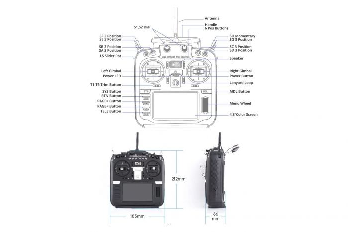 Апаратура керування Radiomaster TX16S MKII MAX AG01 (ELRS, чорний)