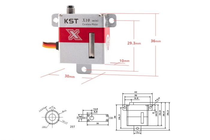 Сервопривід для планерів 23г KST X10 mini 7.5кг/0.1сек HV цифровий