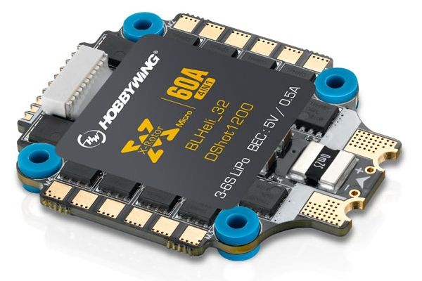 Регулятор 4-в-1 HOBBYWING XRotor 4x60A BLHeli_32 6S для мультикоптерів