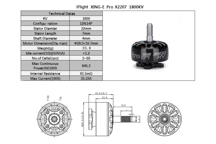 Мотор iFlight XING-E Pro 2207 1800KV 2-6S