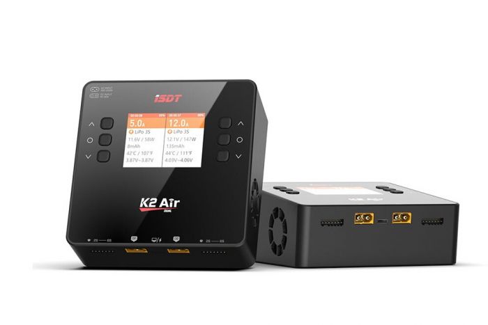 Зарядний пристрій дуо універсальний ISDT K2 AIR 20A AC/DC 200W/500W з блоком живлення