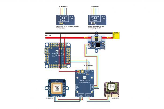 Плата розподілу живлення Matek CANPDB-4A JST-GH