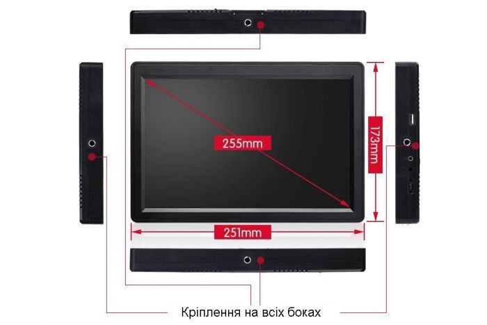 Дисплей FPV MFD 10" 1920x1200 HDMI AV