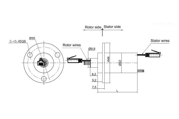 Контактне кільце Moflon ME1221-P0304-S10 22мм 1xETH+3x4A+10x2A