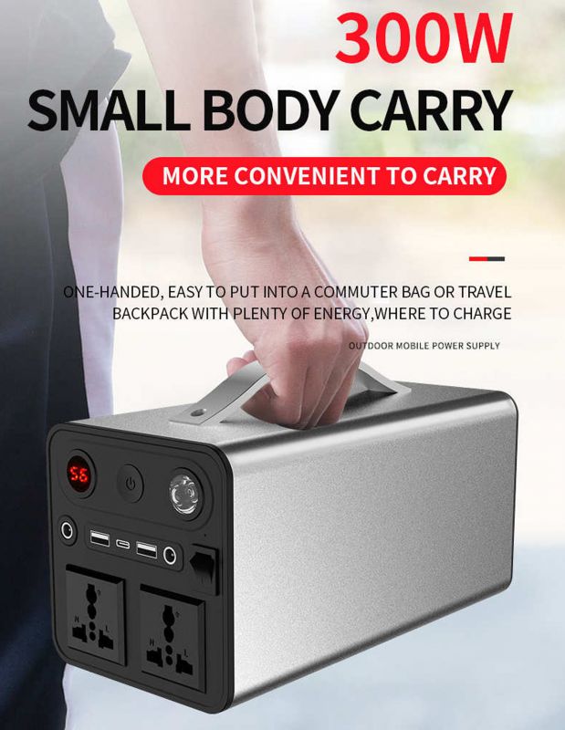 Портативна зарядна станція 300W, 300Wh (80100mAh) для дому, військових