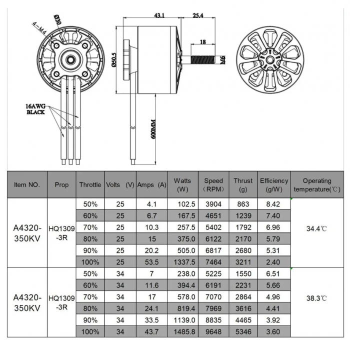 Мотор безколекторний FlashHobby 4320 350KV FPV Мотор безколекторний FlashHobby 4320 350KV FPV