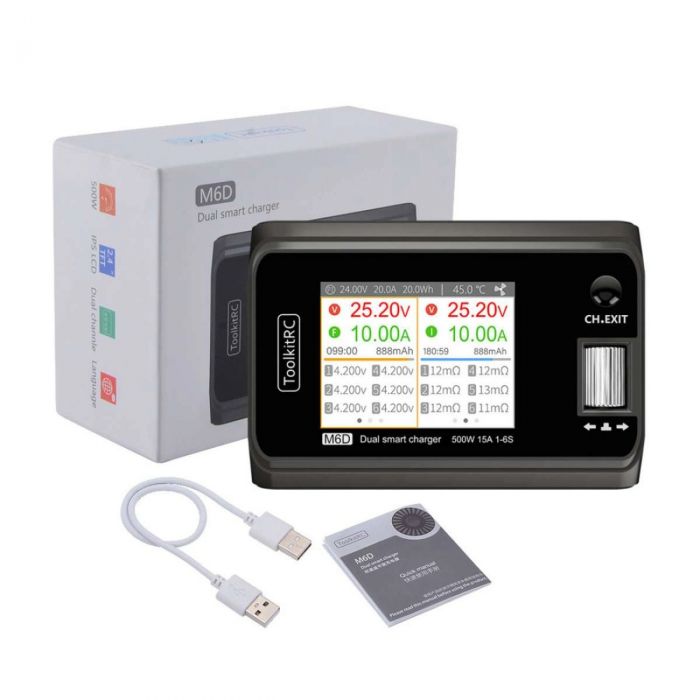 Зарядний пристрій ToolkitRC M6D (DC 250W x2)