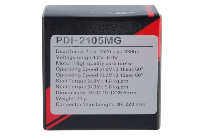 Сервопривід міні 21г JX-Servo PDI-2105MG 5.8кг/0.13с/6.0В