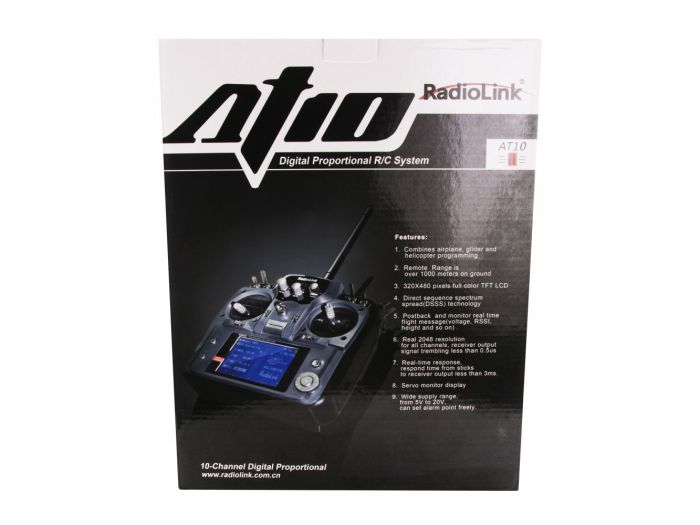 Апаратура р/в авіа 12к Radiolink AT10 II з приймачем R12DS (сірий)