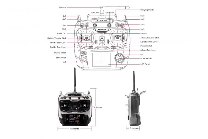Апаратура авіа 10к Radiolink AT9S PRO з приймачем R9DS