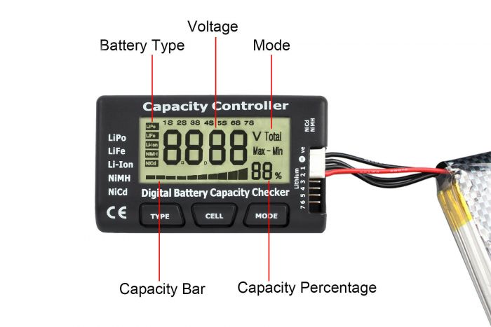Тестер LiPo батарей CellMeter7
