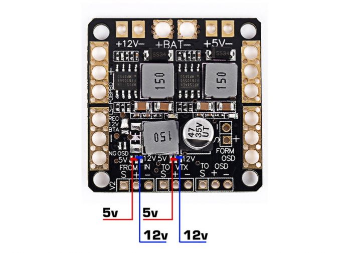 Плата розподілу живлення з BEC 5V, 12V та LC фільтром
