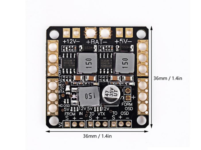 Плата розподілу живлення з BEC 5V, 12V та LC фільтром