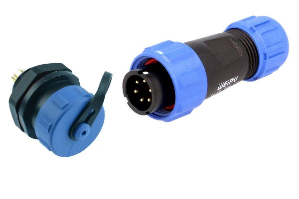 Конектори SP1310+SP1312 6pin IP68 водонепроникні