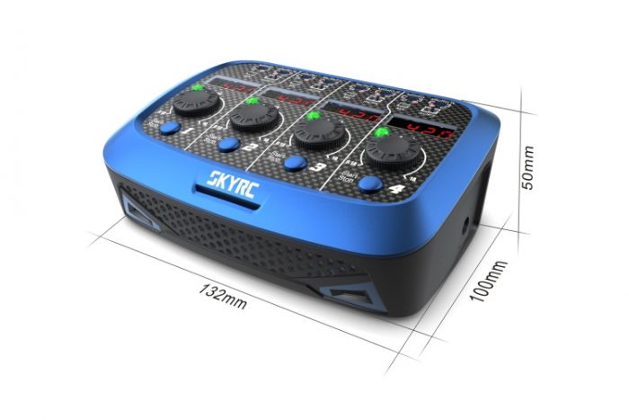 Зарядний пристрій SkyRC Quattro Micro з/БЖ кватро для 1S Li-Pol акумуляторів (SK-100079)