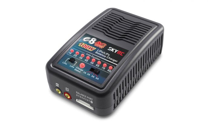 Зарядний пристрій SkyRC E8 1/3/5/6A з/БЖ 100W для LiPo 1-8S акумуляторів (SK-100096)