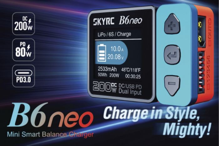 Зарядное устройство универсальное SkyRC B6neo 80W/200W без блока питания (SK-100198)
