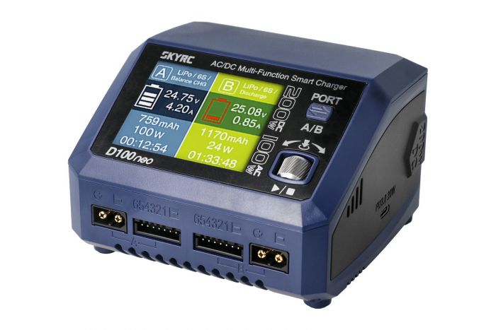 Зарядний пристрій дуо SkyRC D100neo 100W/200W з/БЖ універсальний (SK-100199)