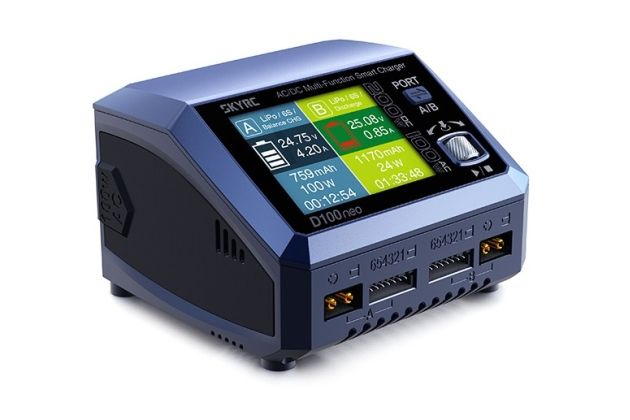 Зарядний пристрій дуо SkyRC D100neo 100W/200W з/БЖ універсальний (SK-100199)