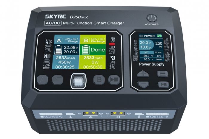 Зарядний пристрій дуо SkyRC D750 8S 32A 500W/1600W (SK-100201)