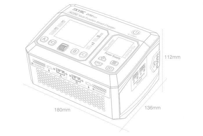 Зарядний пристрій дуо SkyRC D750 8S 32A 500W/1600W (SK-100201)