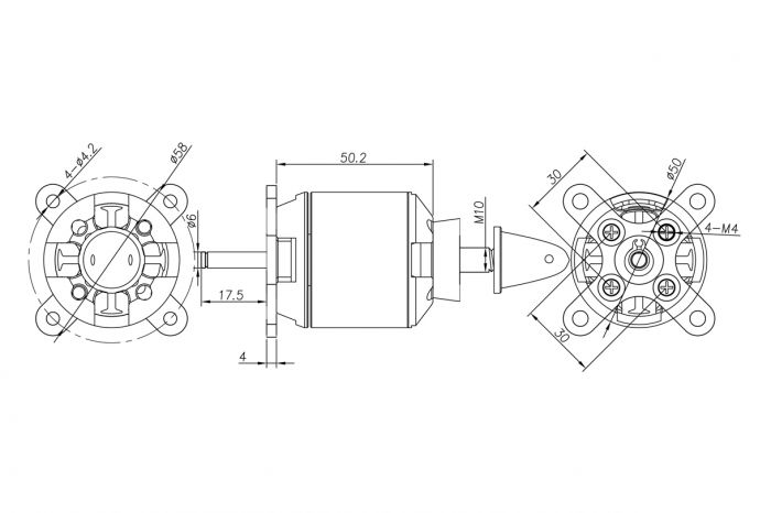 Мотор Surpass C5055 4120 760KV для авиамоделей