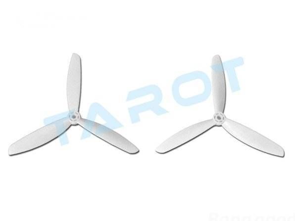 Пропелери Tarot 6045-3 3-лопатеві 2шт CW+CCW білі (TL400E1)