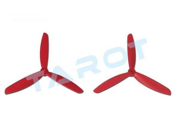 Пропелери Tarot 6045-3 3-лопатеві 2шт CW+CCW червоні (TL400E2)