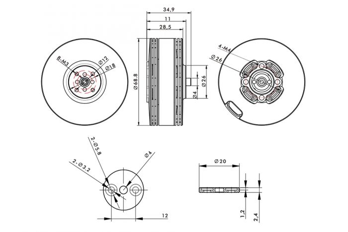 Комбо T-Motor 601-X KV170 двигун MN601-S з регулятором ALPHA 60A 12S (CW)